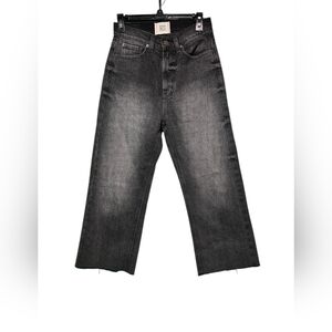 Urban Outfitters Black Wide-Leg Cowboy Jeans Size 27 Waist Excellent Condition